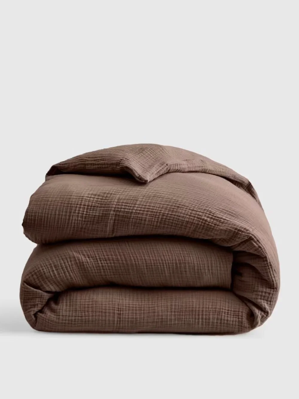 QUINCE Organic Cotton Airy Gauze Duvet Cover King Chocolate